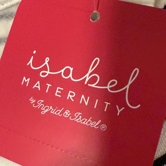Women's Tie Waist Maternity Sweatshirt - Isabel Maternity -White/Black. Large - Picture 8 of 11